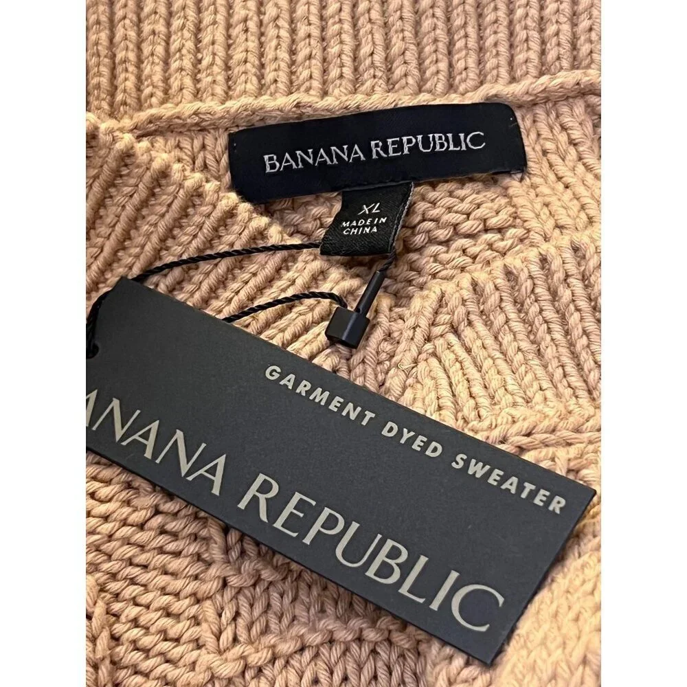 NEW Banana Republic Cable Knit Sweater Tank in Camel Size XL